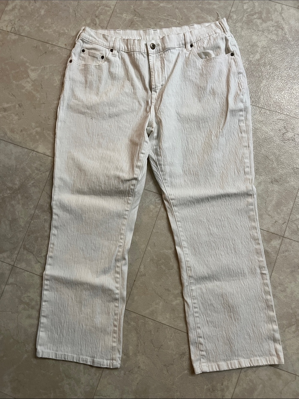 Diane Gilman White Jeans  18W Petite